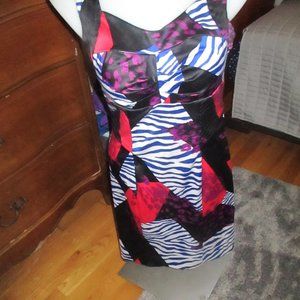 new MY MICHELLE colorful dress sz M  built in bra